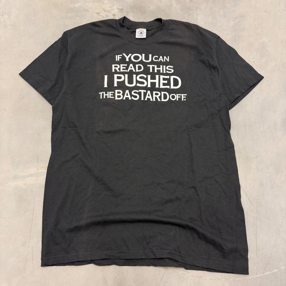 1990s vintage harley davidson‎ "pushed the bastard off" biker tee